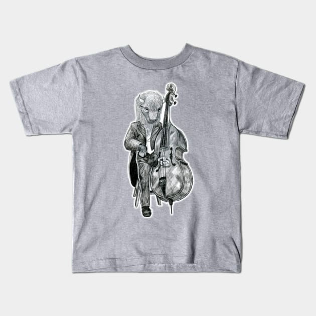 Carnival Animals - Buffalo playing Bass Kids T-Shirt by SSBDguy75